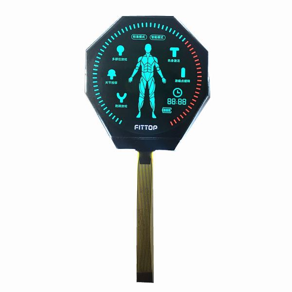 Round Lcd Display VA Custom Monokrom negativ segment LCD för Smartwatch